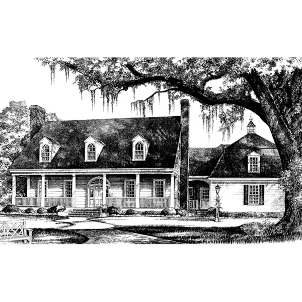 Farmhouse Plan Front Image of House - La Petite Natchez Country Home 128D-0095 - Shop House Plans and More