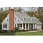 Farmhouse Plan Front of Home - La Petite Natchez Country Home 128D-0095 - Shop House Plans and More