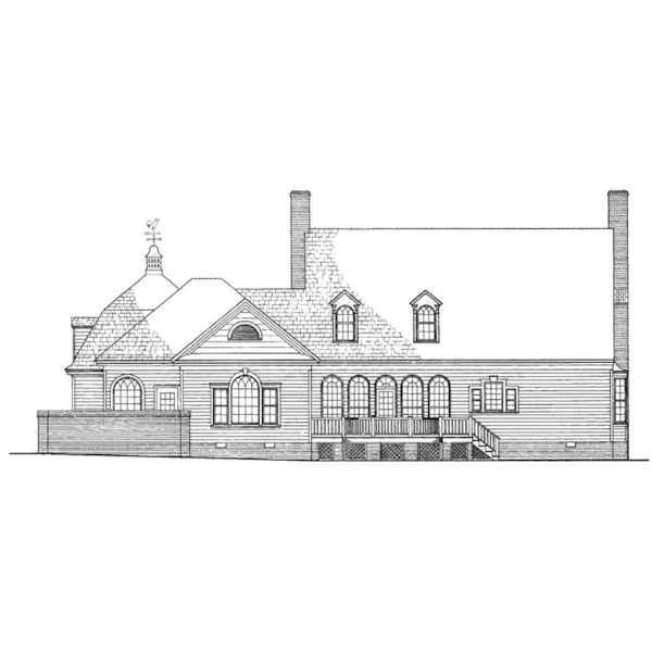 Farmhouse Plan Rear Elevation - La Petite Natchez Country Home 128D-0095 - Shop House Plans and More