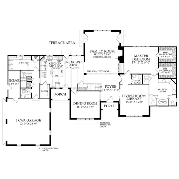 Tudor House Plan First Floor - Manoir Luxury European Home 128D-0096 - Shop House Plans and More