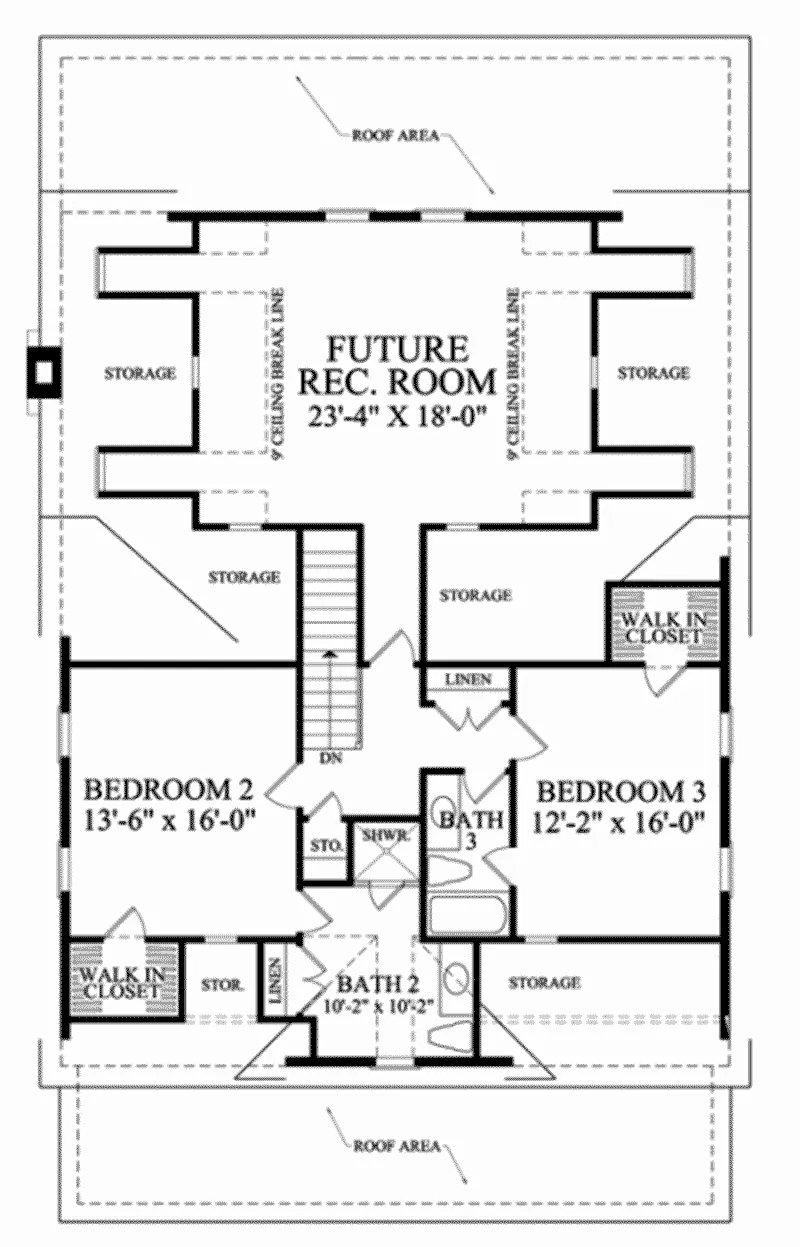 Traditional House Plan Second Floor - Meadow Lark Acadian Home 128D-0097 - Shop House Plans and More