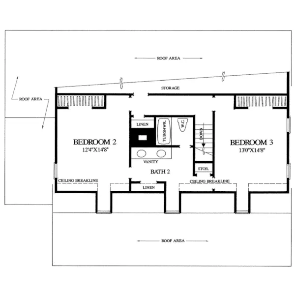 Plantation House Plan Second Floor - Mossy Point Plantation Home 128D-0099 - Shop House Plans and More