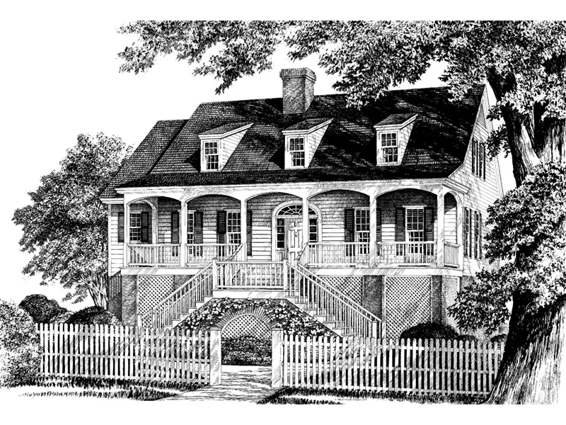 Plantation House Plan Front Image of House - Mossy Point Plantation Home 128D-0099 - Shop House Plans and More