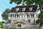 Southern House Plan Front of Home - Mossy Point Plantation Home 128D-0099 - Shop House Plans and More