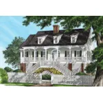 Plantation House Plan Front of Home - Mossy Point Plantation Home 128D-0099 - Shop House Plans and More