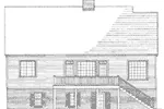 Plantation House Plan Rear Elevation - Mossy Point Plantation Home 128D-0099 - Shop House Plans and More