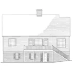 Plantation House Plan Rear Elevation - Mossy Point Plantation Home 128D-0099 - Shop House Plans and More