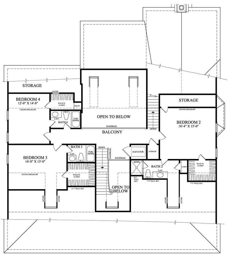 Ranch House Plan Second Floor - Mount Pleasant Lowcountry Home 128D-0104 - Shop House Plans and More