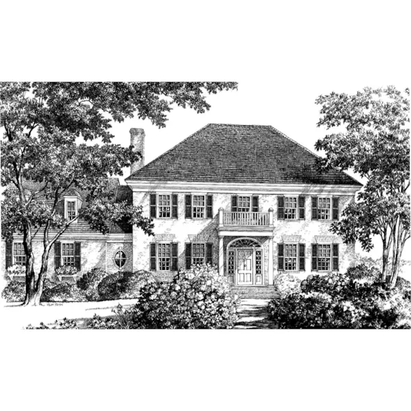 Georgian House Plan Front Image of House - Myers Park Greek Revival Home 128D-0105 - Shop House Plans and More