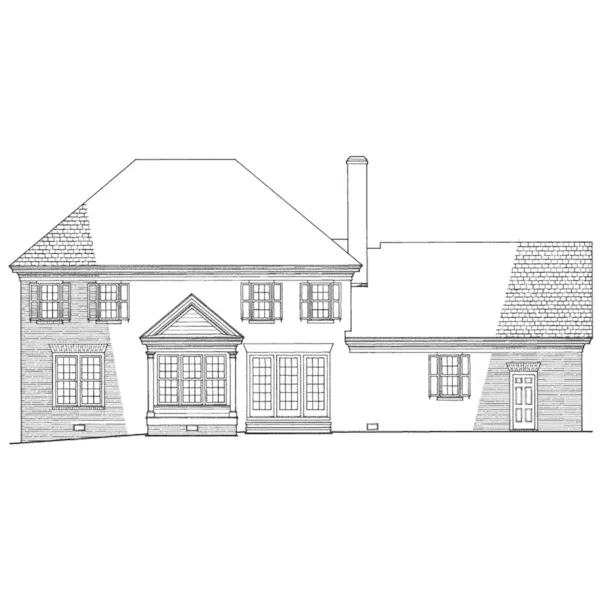 Georgian House Plan Rear Elevation - Myers Park Greek Revival Home 128D-0105 - Shop House Plans and More