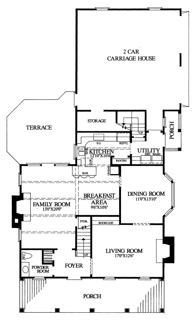Country House Plan First Floor - Nelson House Plantation Home 128D-0107 - Shop House Plans and More