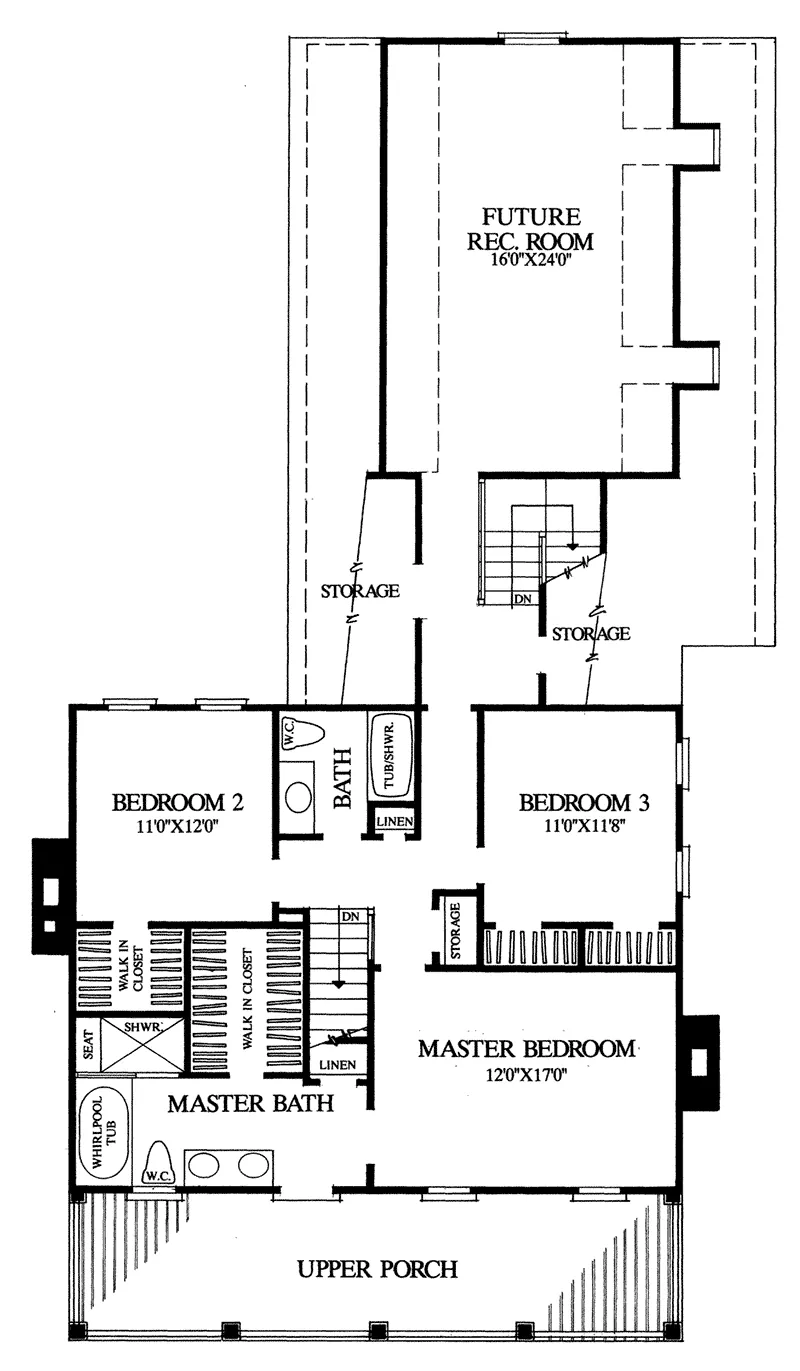 Country House Plan Second Floor - Nelson House Plantation Home 128D-0107 - Shop House Plans and More