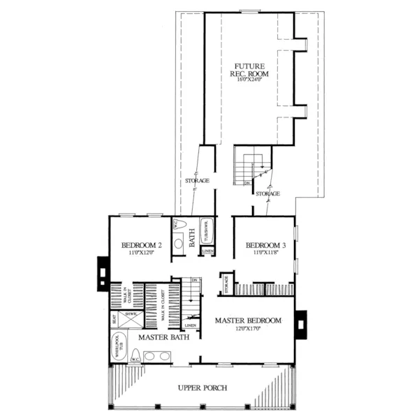 Farmhouse Plan Second Floor - Nelson House Plantation Home 128D-0107 - Shop House Plans and More