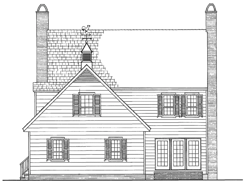 Country House Plan Rear Elevation - Nelson House Plantation Home 128D-0107 - Shop House Plans and More