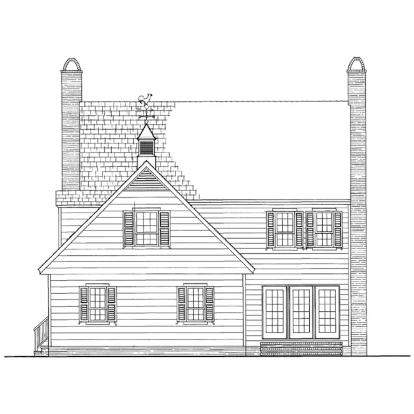 Farmhouse Plan Rear Elevation - Nelson House Plantation Home 128D-0107 - Shop House Plans and More