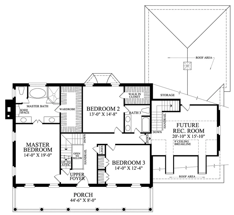 Southern House Plan Second Floor - New Iberia Plantation Home 128D-0108 - Shop House Plans and More