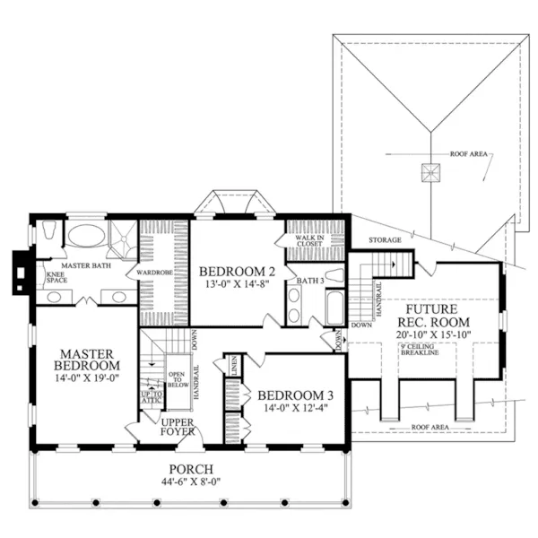 Traditional House Plan Second Floor - New Iberia Plantation Home 128D-0108 - Shop House Plans and More