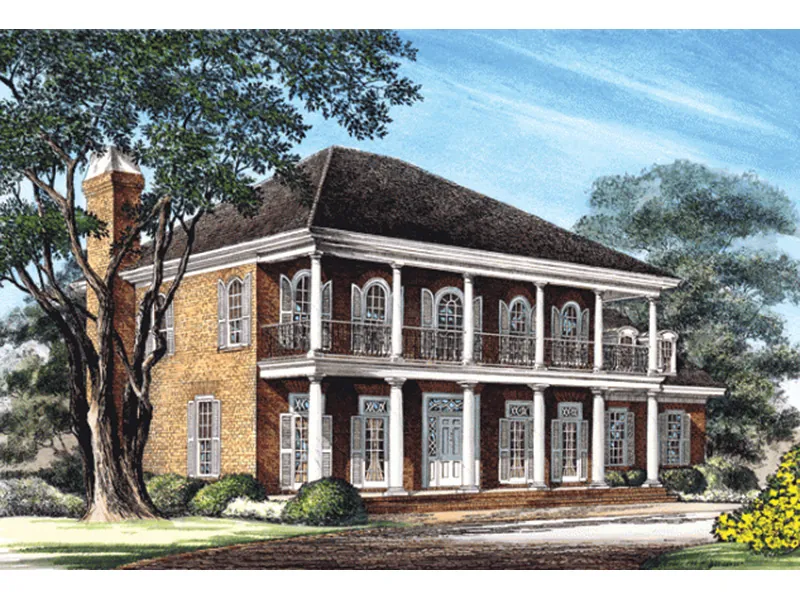 Southern Plantation House Plan Front Image - New Iberia Plantation Home 128D-0108 - Shop House Plans and More