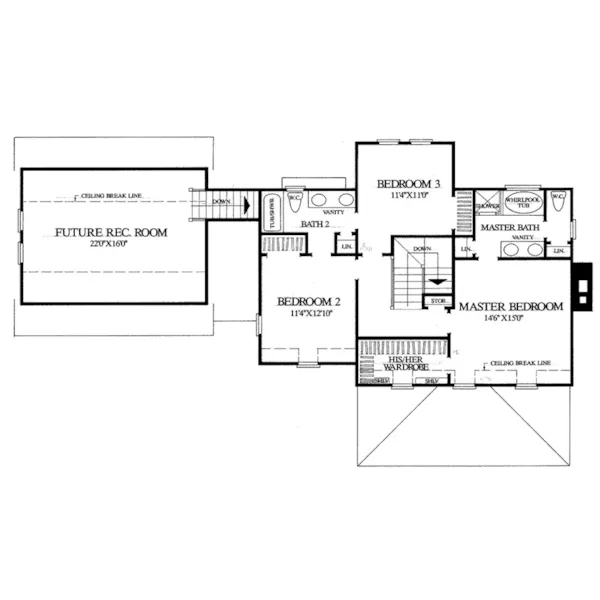 Beach & Coastal House Plan Second Floor - Ocracoke Cottage Farmhouse 128D-0109 - Shop House Plans and More