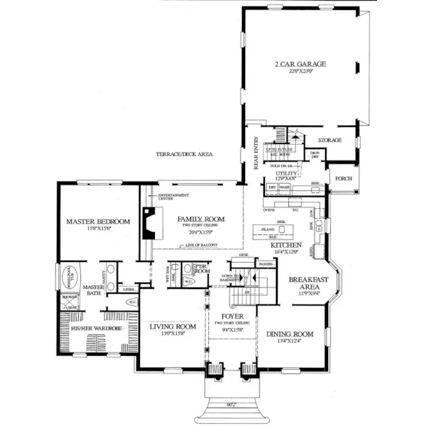 Early American House Plan First Floor - Philadelphia Traditional Home 128D-0110 - Shop House Plans and More