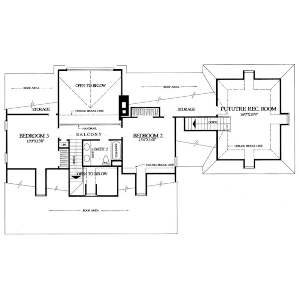 Cape Cod & New England House Plan Second Floor - Planters Cottage Country Home 128D-0111 - Shop House Plans and More