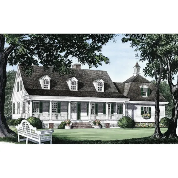 Cape Cod & New England House Plan Front Image - Planters Cottage Country Home 128D-0111 - Shop House Plans and More