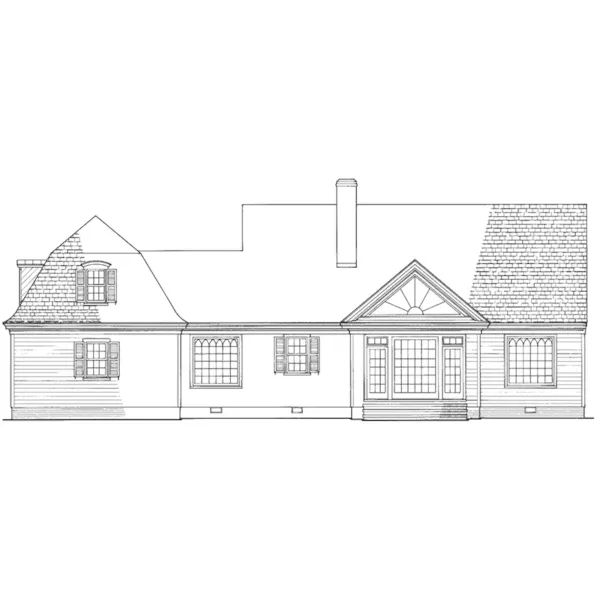 Cape Cod & New England House Plan Rear Elevation - Planters Cottage Country Home 128D-0111 - Shop House Plans and More