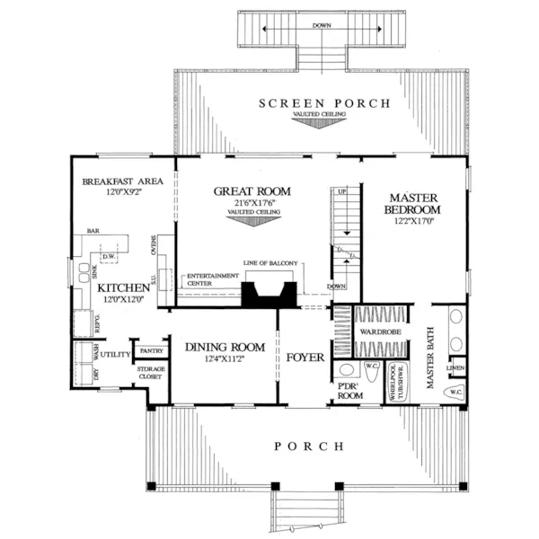 Beach & Coastal House Plan First Floor - Port Royale Lowcountry Home 128D-0112 - Shop House Plans and More