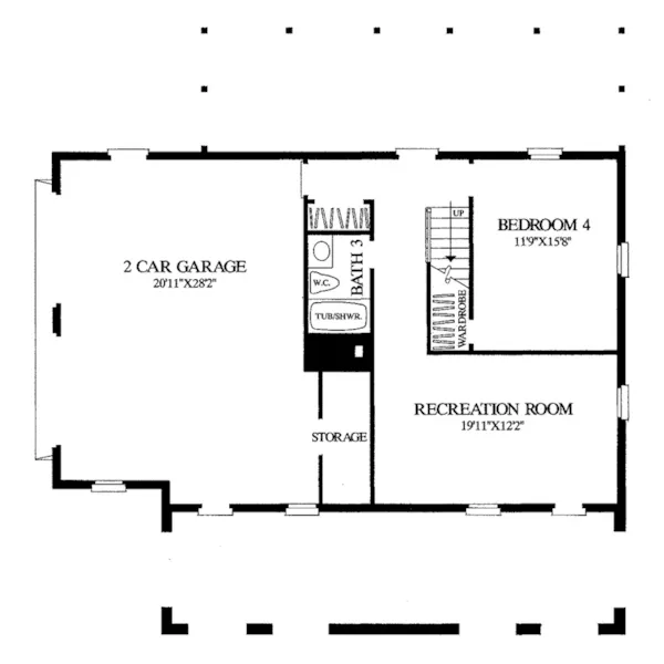 Beach & Coastal House Plan Lower Level Floor - Port Royale Lowcountry Home 128D-0112 - Shop House Plans and More