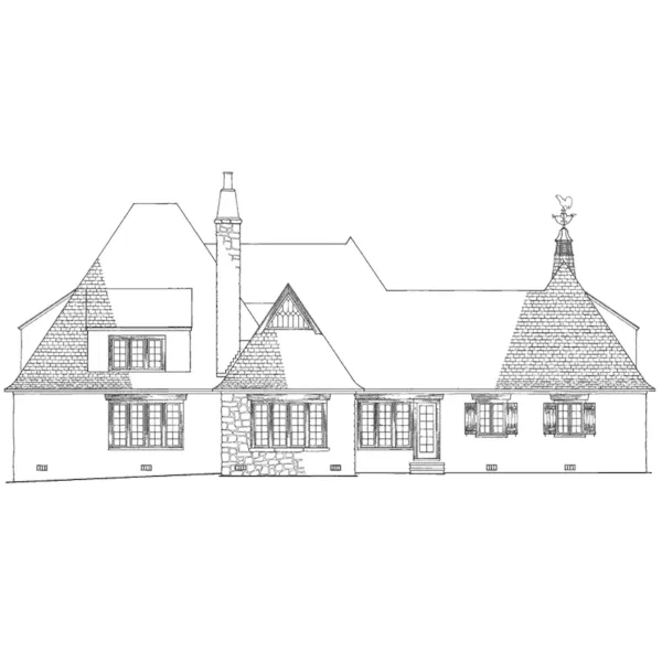 Rustic House Plan Rear Elevation - Provence Lac European Home 128D-0113 - Shop House Plans and More