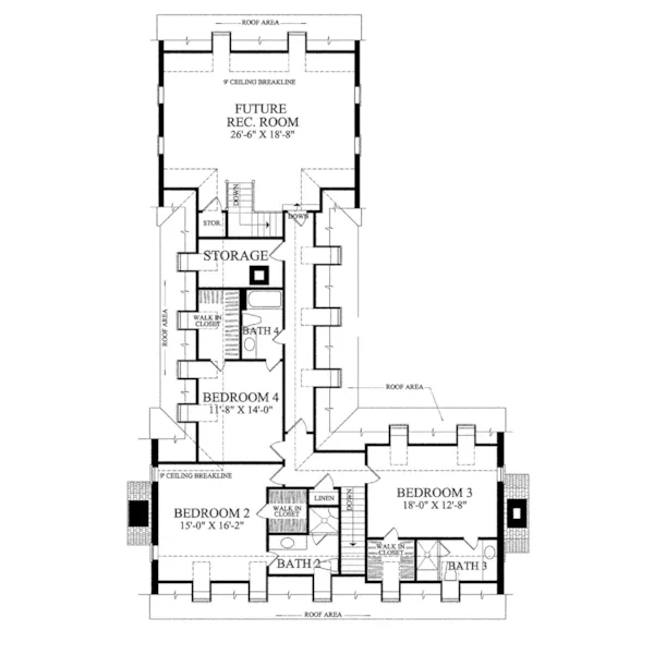 Cape Cod & New England House Plan Second Floor - Red Lyon Colonial Home 128D-0114 - Shop House Plans and More