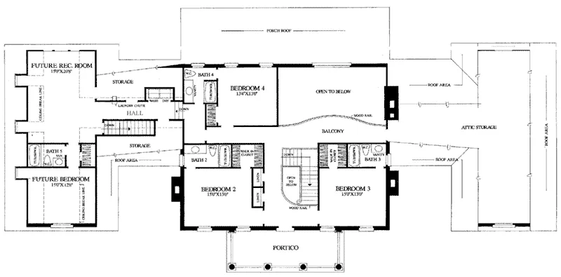 Country House Plan Second Floor - Richmond Bend Plantation Home 128D-0115 - Shop House Plans and More