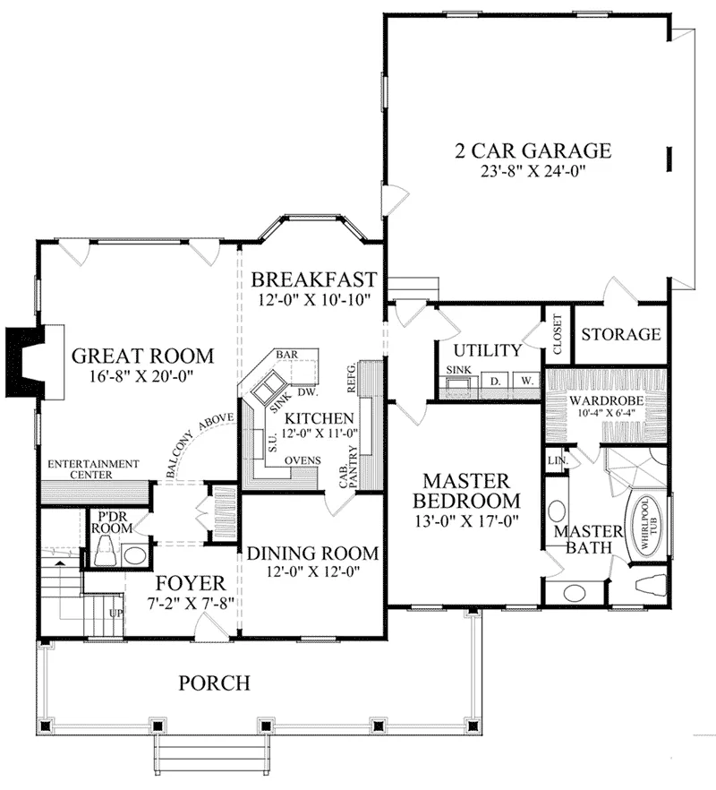 Country House Plan First Floor - Rocky Springs Farmhouse 128D-0117 - Shop House Plans and More