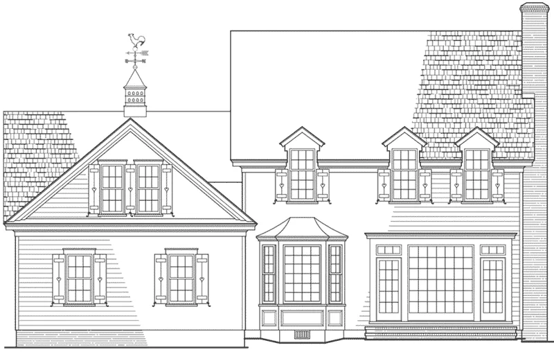 Country House Plan Rear Elevation - Rocky Springs Farmhouse 128D-0117 - Shop House Plans and More