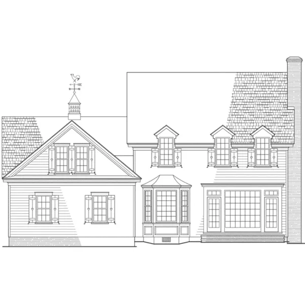 Farmhouse Plan Rear Elevation - Rocky Springs Farmhouse 128D-0117 - Shop House Plans and More