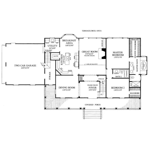 Country House Plan First Floor - Santee River Lowcountry Home 128D-0118 - Shop House Plans and More