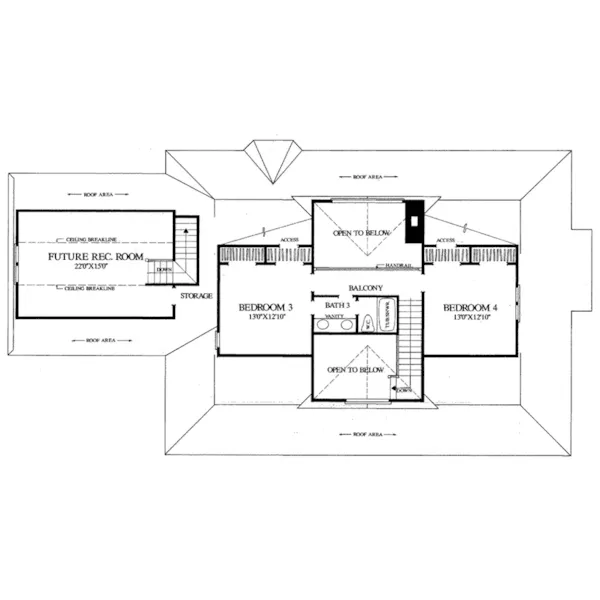 Country House Plan Second Floor - Santee River Lowcountry Home 128D-0118 - Shop House Plans and More