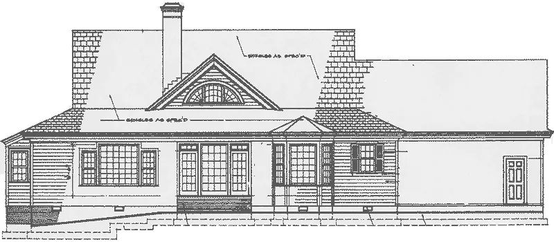 Traditional House Plan Rear Elevation - Santee River Lowcountry Home 128D-0118 - Shop House Plans and More