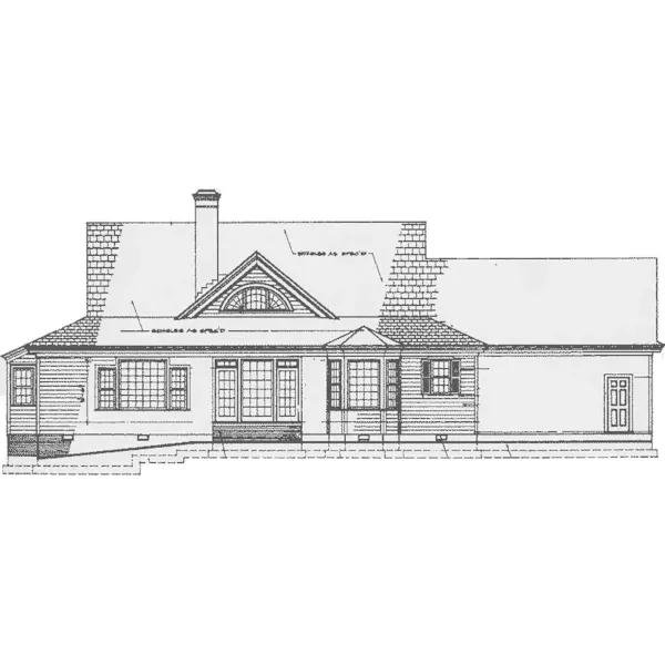 Country House Plan Rear Elevation - Santee River Lowcountry Home 128D-0118 - Shop House Plans and More