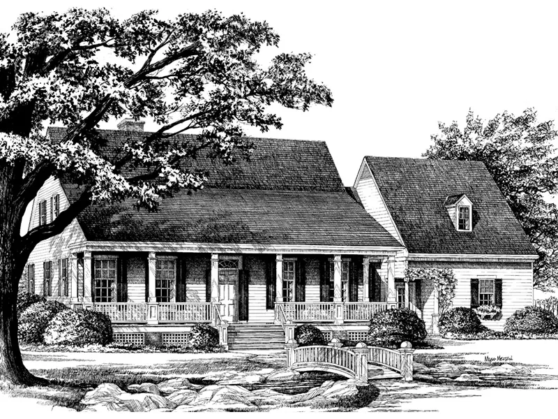 Southern House Plan Front Image of House - Shady Banks Acadian Home 128D-0120 - Shop House Plans and More