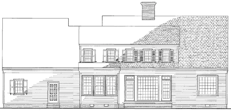 Southern House Plan Rear Elevation - Shady Banks Acadian Home 128D-0120 - Shop House Plans and More