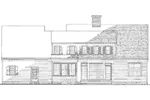 Lowcountry House Plan Rear Elevation - Shady Banks Acadian Home 128D-0120 - Shop House Plans and More