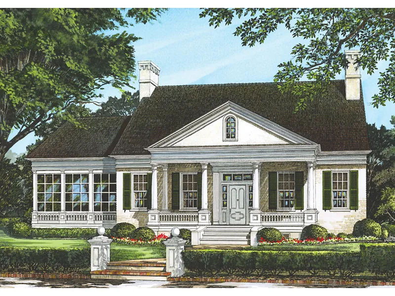 Georgian House Plan Front Image - Shields House Southern Home 128D-0122 - Shop House Plans and More