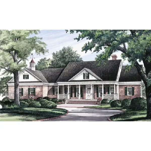 Colonial House Plan Front of Home - Somerset Lane Traditional Home 128D-0124 - Shop House Plans and More