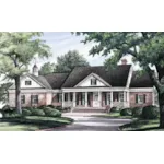 Colonial House Plan Front of Home - Somerset Lane Traditional Home 128D-0124 - Shop House Plans and More