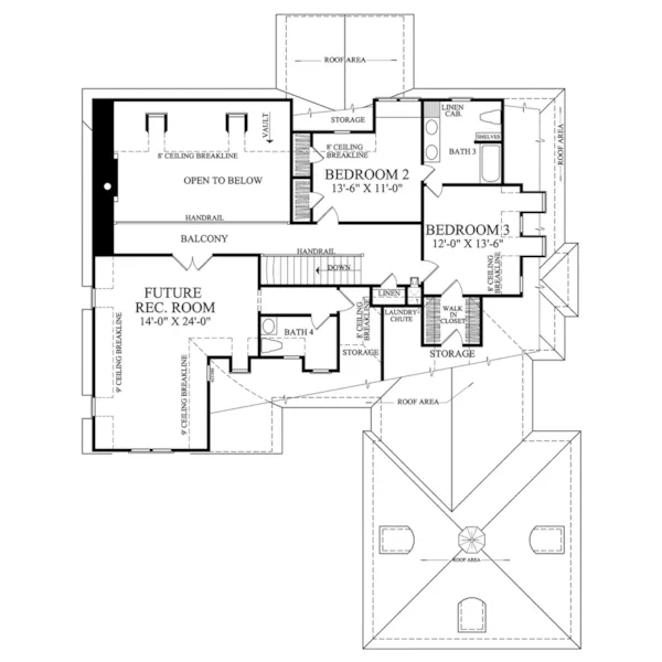 English Cottage House Plan Second Floor - St. Claire Tudor Luxury Home 128D-0127 - Shop House Plans and More