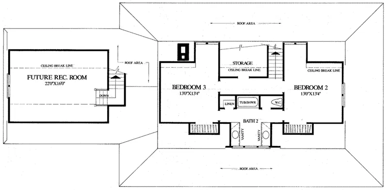 Southern House Plan Second Floor - Sullivans Island Coastal Home 128D-0130 - Shop House Plans and More