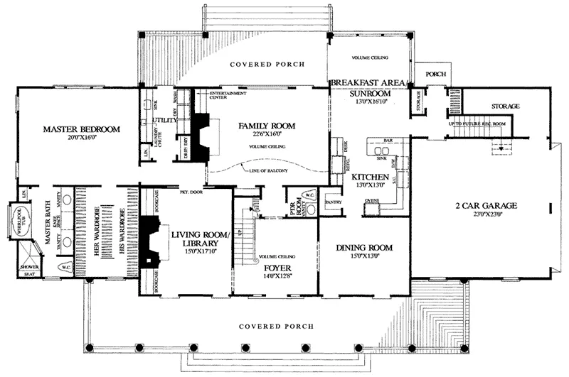 Greek Revival House Plan First Floor - Summer Hill Southern Home 128D-0131 - Shop House Plans and More