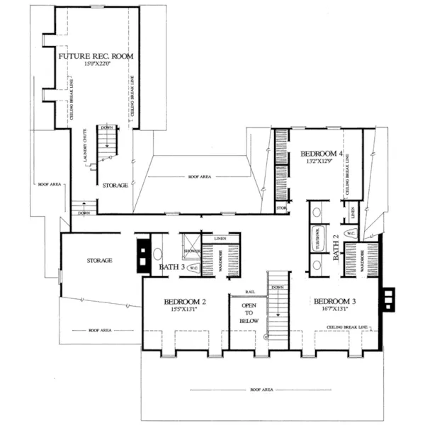 Cape Cod & New England House Plan Second Floor - Sunnyside Country Home 128D-0132 - Shop House Plans and More