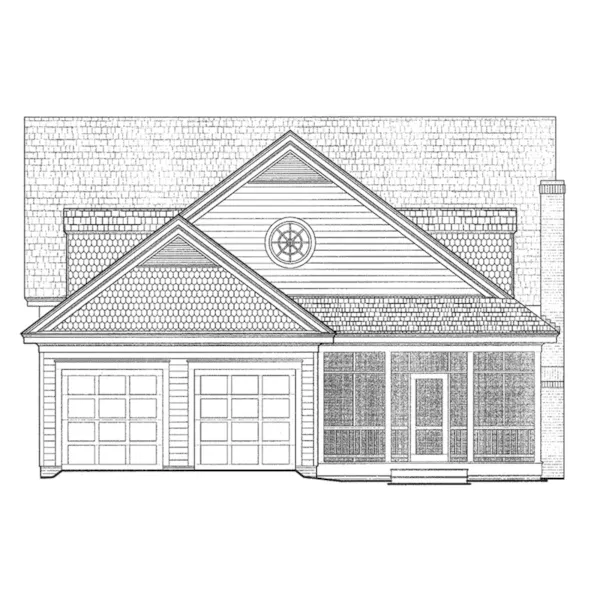 Southern House Plan Rear Elevation - Sweet Briar Acadian Farmhouse 128D-0133 - Shop House Plans and More